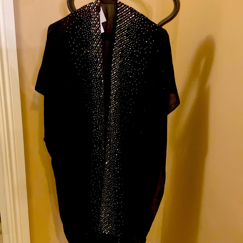 Black kimono rhinestone embellished
